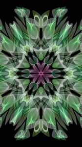 Preview wallpaper fractal, flower, abstraction, green