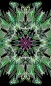 Preview wallpaper fractal, flower, abstraction, green
