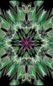 Preview wallpaper fractal, flower, abstraction, green
