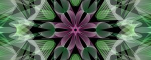 Preview wallpaper fractal, flower, abstraction, green