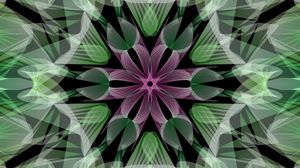 Preview wallpaper fractal, flower, abstraction, green