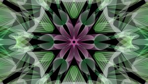 Preview wallpaper fractal, flower, abstraction, green