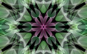 Preview wallpaper fractal, flower, abstraction, green