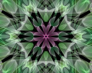 Preview wallpaper fractal, flower, abstraction, green