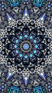 Preview wallpaper fractal, flower, abstraction, blue