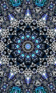 Preview wallpaper fractal, flower, abstraction, blue
