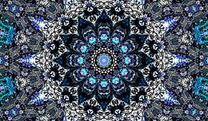 Preview wallpaper fractal, flower, abstraction, blue
