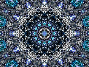 Preview wallpaper fractal, flower, abstraction, blue
