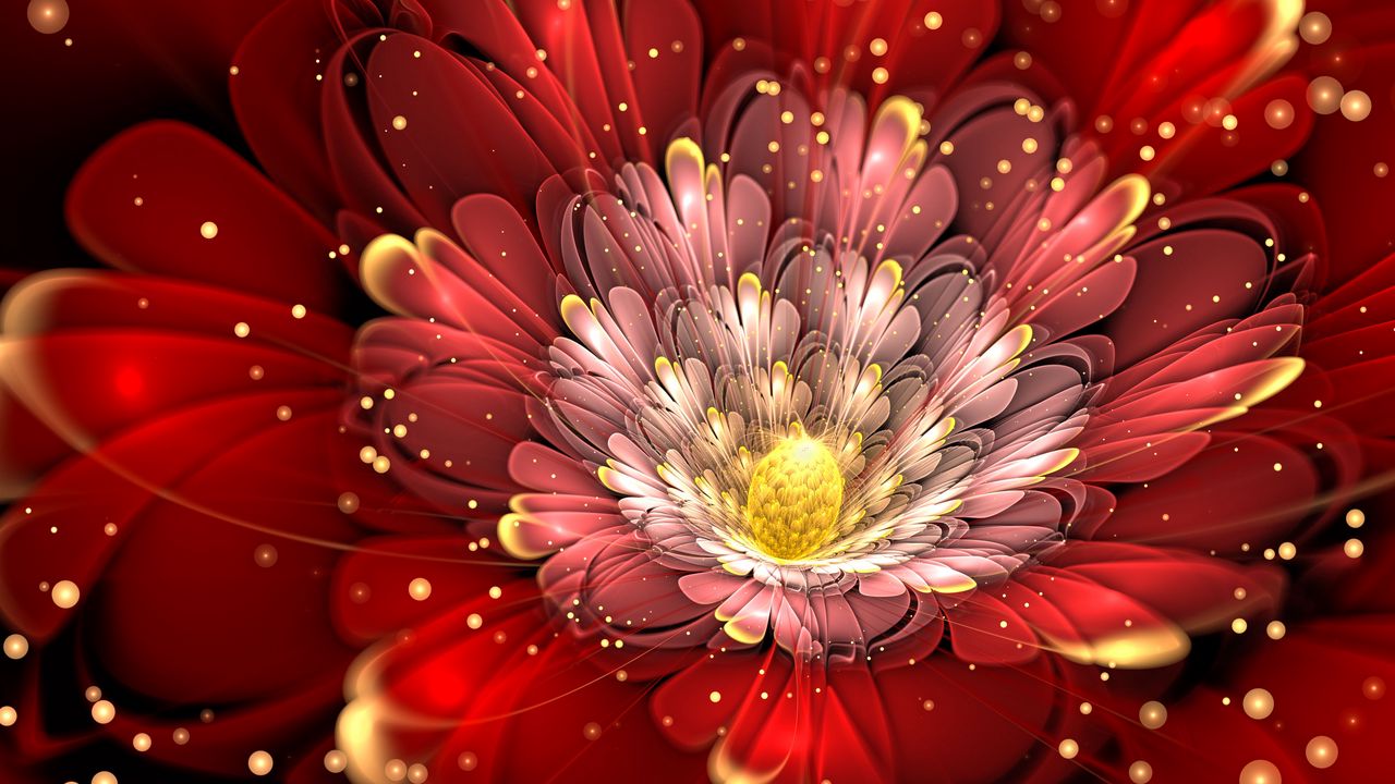 Wallpaper fractal, flower, glitter, shape