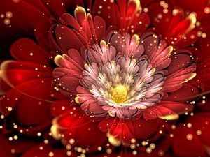 Preview wallpaper fractal, flower, glitter, shape