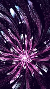 Preview wallpaper fractal, flower, glow, abstraction, digital, purple