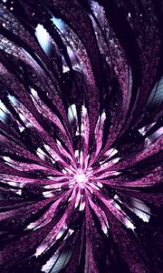 Preview wallpaper fractal, flower, glow, abstraction, digital, purple