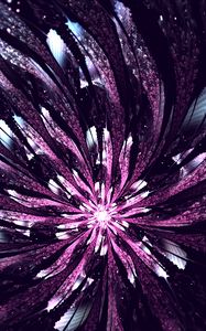 Preview wallpaper fractal, flower, glow, abstraction, digital, purple