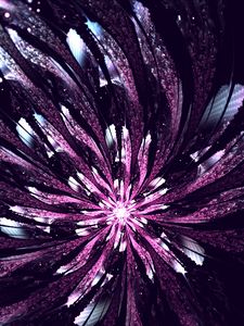 Preview wallpaper fractal, flower, glow, abstraction, digital, purple