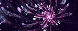 Preview wallpaper fractal, flower, glow, abstraction, digital, purple