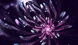 Preview wallpaper fractal, flower, glow, abstraction, digital, purple