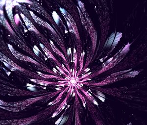 Preview wallpaper fractal, flower, glow, abstraction, digital, purple