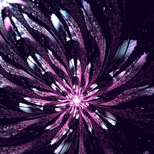 Preview wallpaper fractal, flower, glow, abstraction, digital, purple