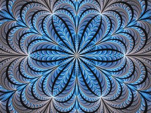 Preview wallpaper fractal, flower, glow, lines, symmetry