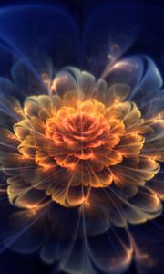Preview wallpaper fractal, flower, light, dark