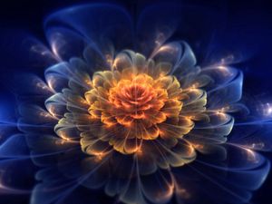 Preview wallpaper fractal, flower, light, dark