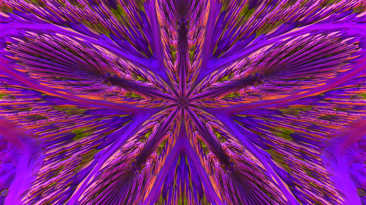 Wallpaper fractal, flower, lines, abstraction, purple