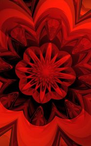 Preview wallpaper fractal, flower, red, digital, abstraction