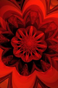 Preview wallpaper fractal, flower, red, digital, abstraction