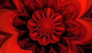 Preview wallpaper fractal, flower, red, digital, abstraction