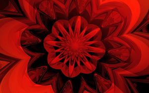 Preview wallpaper fractal, flower, red, digital, abstraction