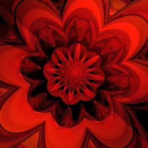 Preview wallpaper fractal, flower, red, digital, abstraction