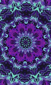 Preview wallpaper fractal, flower, shape, pattern, abstraction, purple, blue