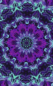 Preview wallpaper fractal, flower, shape, pattern, abstraction, purple, blue