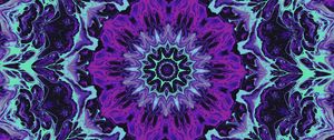 Preview wallpaper fractal, flower, shape, pattern, abstraction, purple, blue