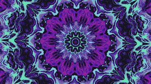 Preview wallpaper fractal, flower, shape, pattern, abstraction, purple, blue