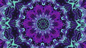 Preview wallpaper fractal, flower, shape, pattern, abstraction, purple, blue