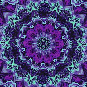 Preview wallpaper fractal, flower, shape, pattern, abstraction, purple, blue