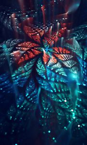 Preview wallpaper fractal, flower, shiny, fractal art