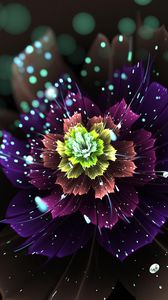 Preview wallpaper fractal, flower, sparks, glare, glow, abstraction