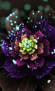 Preview wallpaper fractal, flower, sparks, glare, glow, abstraction