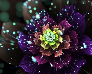 Preview wallpaper fractal, flower, sparks, glare, glow, abstraction