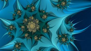 Preview wallpaper fractal, flower, white, blue