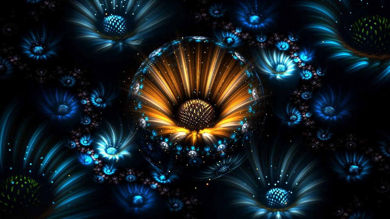Wallpaper fractal, flowers, abstract