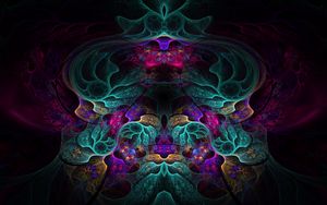 Preview wallpaper fractal, flowers, patterns, colorful