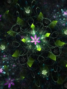 Preview wallpaper fractal, flowers, smoke, illusion, hovering, tenderness