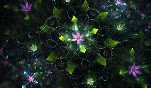 Preview wallpaper fractal, flowers, smoke, illusion, hovering, tenderness