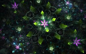 Preview wallpaper fractal, flowers, smoke, illusion, hovering, tenderness