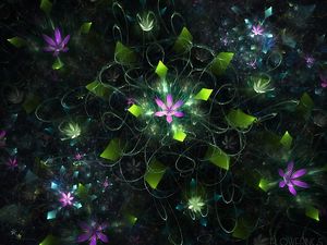 Preview wallpaper fractal, flowers, smoke, illusion, hovering, tenderness