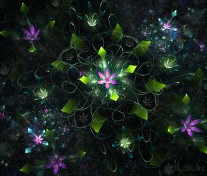 Preview wallpaper fractal, flowers, smoke, illusion, hovering, tenderness