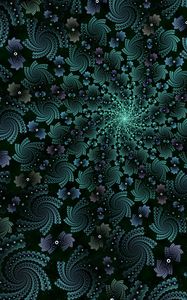 Preview wallpaper fractal, funnel, glow, green, abstraction